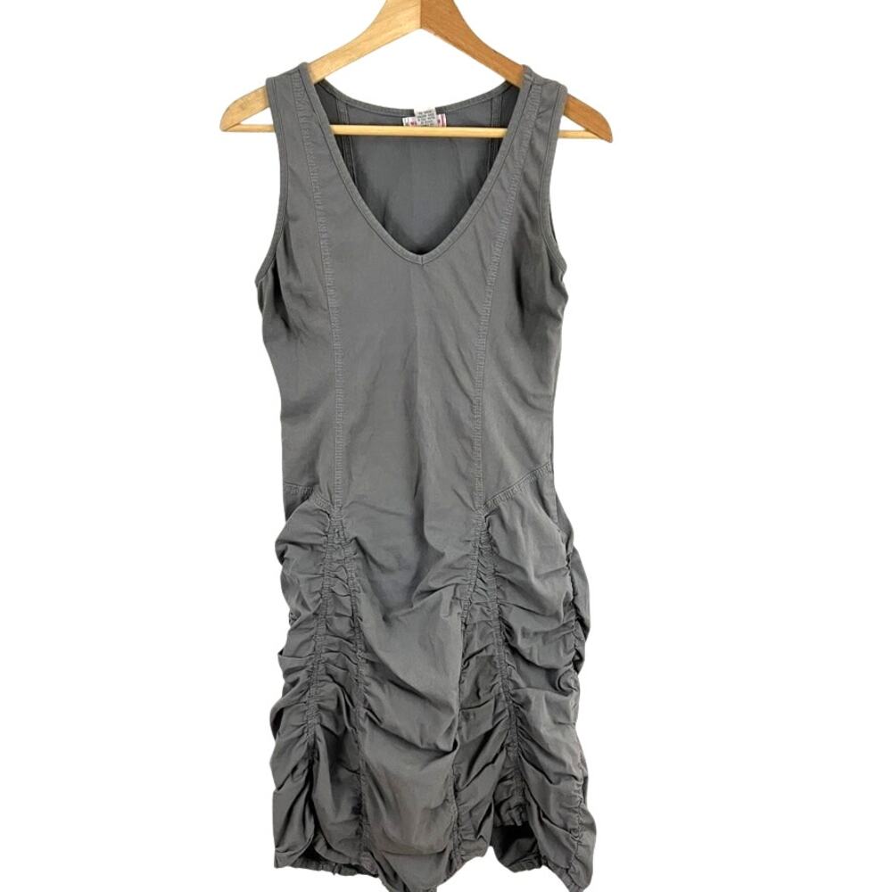 Wearables Gray Tank Dress Ruched Size XS Modern Lagenlook Indie